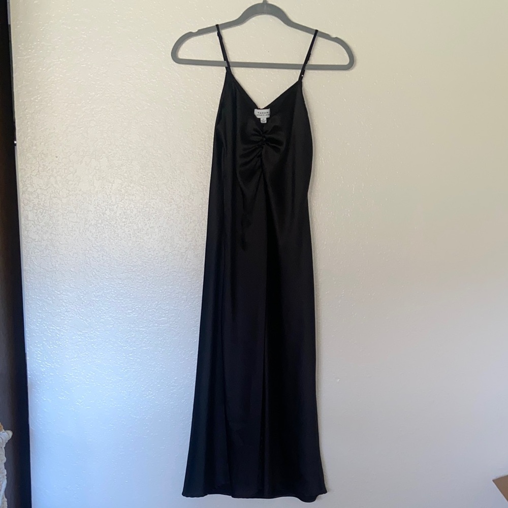 Tahari ASL Black Midi Cocktail Dress